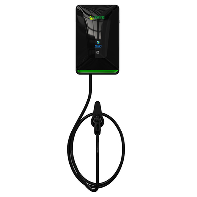 قیمت خوب نقطه شارژ اتومبیل 7kW Black Wallbox استفاده خانگی صفحه نمایش کریستال مایع آنلاین