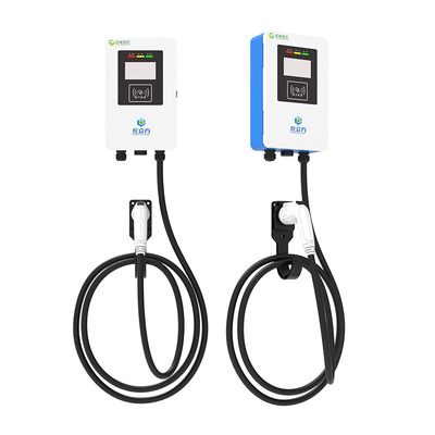 7KW/32A آبی و سفید دیوار نصب / ستون شارژ خودروهای الکتریکی