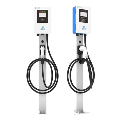 قیمت خوب 7KW 11KW 21KW ستون آبی و سفید / طبقه ایستاده تک تفنگ خودروهای الکتریکی آنلاین