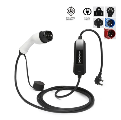 شارژر جدید قابل حمل 16A AC EV 3.5KW Smart Adjustable Current نوع 1 نوع 2 شارژر موبایل EV EV ایستگاه شارژ