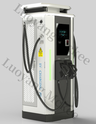 قیمت خوب DC 120kW CCS2 ایستگاه شارژر دو تفنگ EV تابع RFID نصب شده در کف 400V ولتاژ ورودی IP54 کلاس Chademo در دسترس است آنلاین
