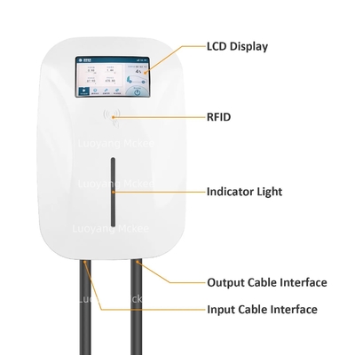 نوع 2 دیوار جعبه 32A لوازم جانبی اتومبیل انرژی جدید الکتریکی شارژ سریع استیشن شارژ ایو AC 22kw شارژر EV با تعادل بار