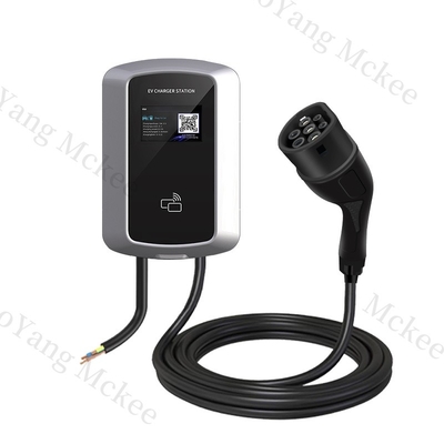 شارژر تجاری AC 7KW نوع 2 EV اتومبیل 14KW هوشمند کنترل صدا IP55 شارژر ایمن EV AC با تعادل بار