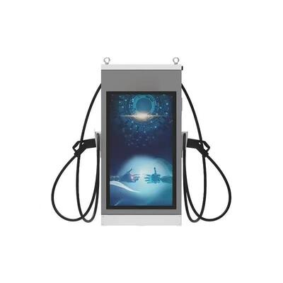 ایستگاه شارژ خودروی الکتریکی DC 160 کیلووات هوا خنک IP54 مجهز به صفحه نمایش تبلیغاتی لمسی 10 اینچی 4G اترنت وای فای اپلیکیشن OCPP1.6J برای استفاده در پارکینگ بزرگراه و ناوگان تجاری