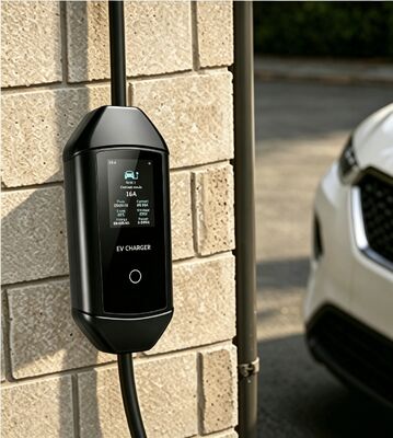 قیمت خوب شارژر قابل حمل مک‌کی Q2 نوع 1 AC EV با توان 1.92 کیلووات، 6 آمپر تا 16 آمپر، صفحه نمایش LCD 3.67 اینچی، IP54، UL94 V0، ولتاژ 85 تا 265 ولت برای شارژ خانگی در فضای باز آنلاین