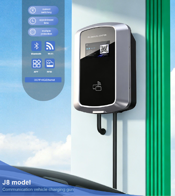 قیمت خوب پشتیبانی از نصب روی دیوار و ستون 85 ولت 265 ولت IP54 صفحه نمایش LCD 5.64 اینچی برای شارژ خودروی برقی مسکونی 7 کیلووات 32 آمپر J8 ایستگاه شارژ خودروی برقی AC نوع 2 اروپایی آنلاین